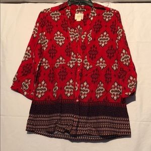 anthropologie ikat button down